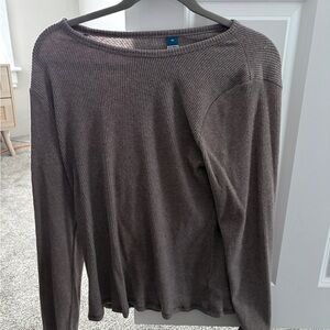 Old Navy Long Sleeve Ribbed Tee - Brown